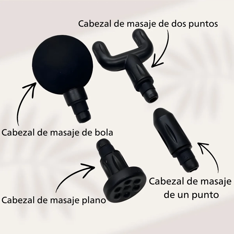 PISTOLA MASAJEADOR MUSCULAR PERCUSION ELE CTRICO +4 CABEZALES - 2
