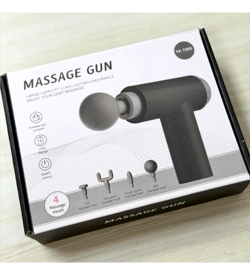 PISTOLA MASAJEADOR MUSCULAR PERCUSION ELE CTRICO +4 CABEZALES - 7