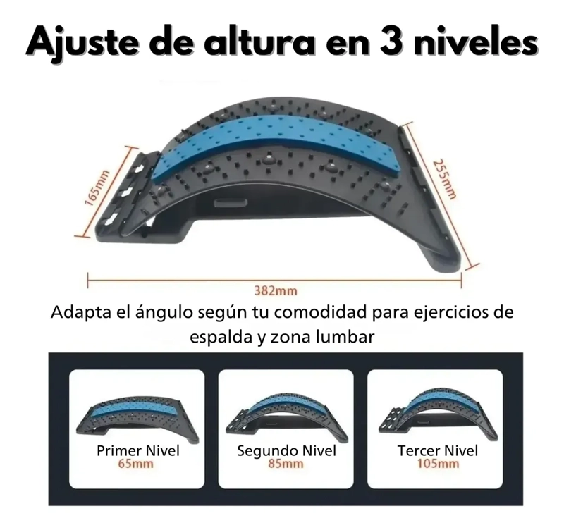 SOPORTE ESTIRADOR LUMBAR ESPALDA BAJA 3 NIVELES - 4