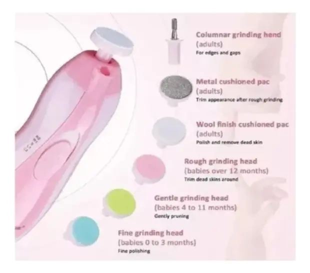 CORTA UÑA ELE CTRICO BEBE  LIMA PULIDO BEBE S A PILA COLOR ROSA - 3