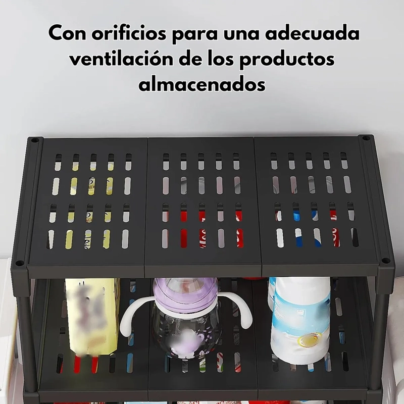 ESTANTE ORGANIZADOR COCINA MULTIUSO NEGRO 4 NIVELES RUEDAS 86X44CM - 4