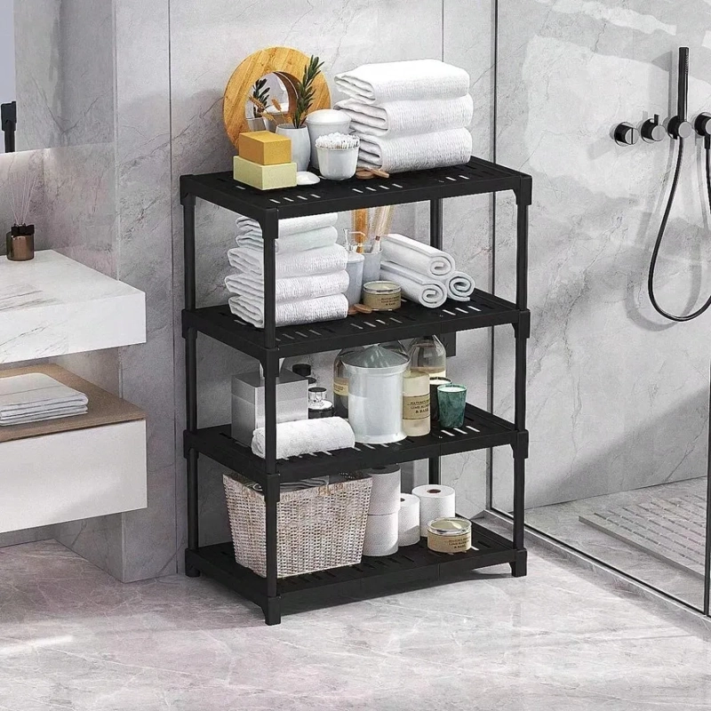 ESTANTE ORGANIZADOR COCINA MULTIUSO NEGRO 4 NIVELES RUEDAS 86X44CM - 6