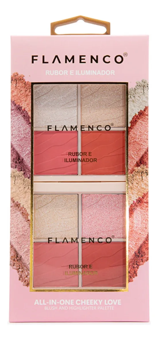 PALETA MAQUILLAJE FLAMENCO RUBOR E ILUMINADOR CHEEKY LOVE 8G - 6