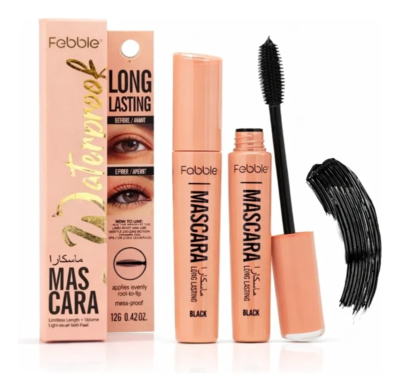 MASCARA DE PESTAÑAS FEBBLE WATERPROOF LARGA DURACION NEGRA - 3