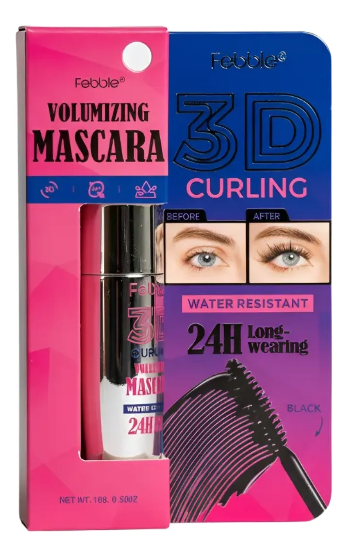 MASCARA PESTAÑAS FEBBLE 3D WATERPROOF EFECTO ENCRESPADO 24H - 1