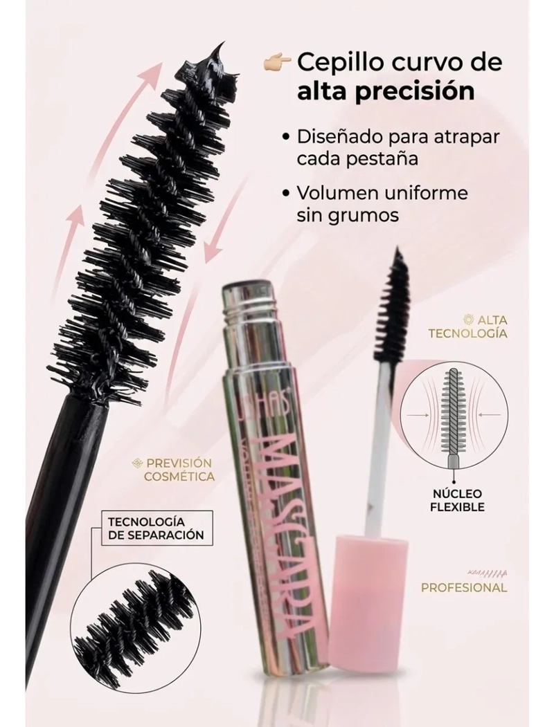 MASCARA DE PESTAÑAS USHAS ULTRA BLACK VOLUMEN Y ALARGADO - 2