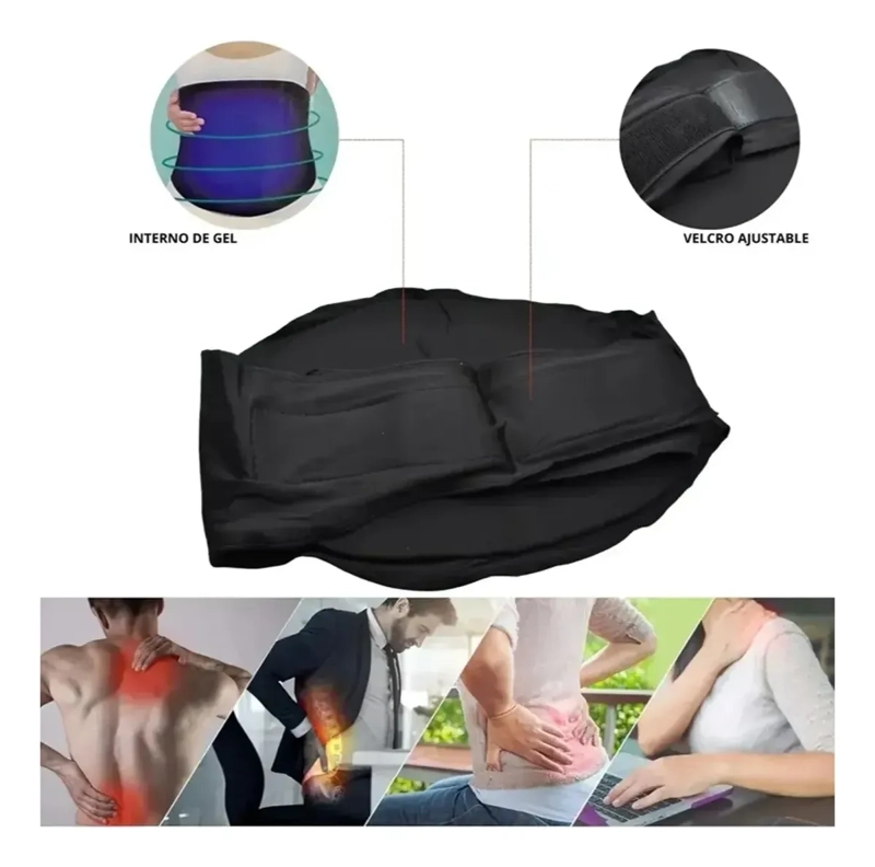 CINTURON COMPRESA LUMBAR TERAPIA FRIO CALOR AJUSTABLE - 6