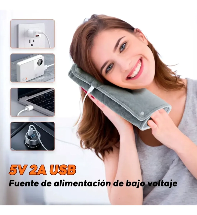 ALMOHADILLA TE RMICA CALOR ELE CTRICA USB PORTATIL INVIERNO - 3