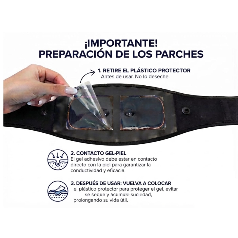 CINTURON ELECTROESTIMULADOR MUSCULAR ABDOMEN RECARGABLE - 6