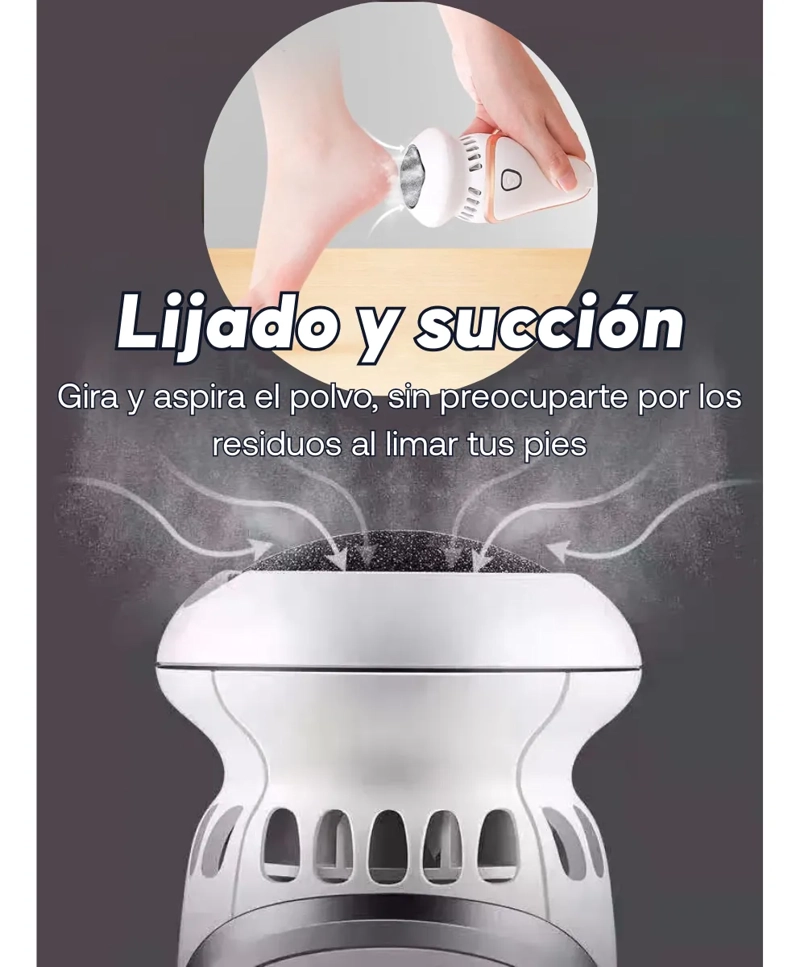 LIMA ELE CTRICA PARA CALLOS CON SUCCION DE RESIDUOS 2 EN 1 - 4