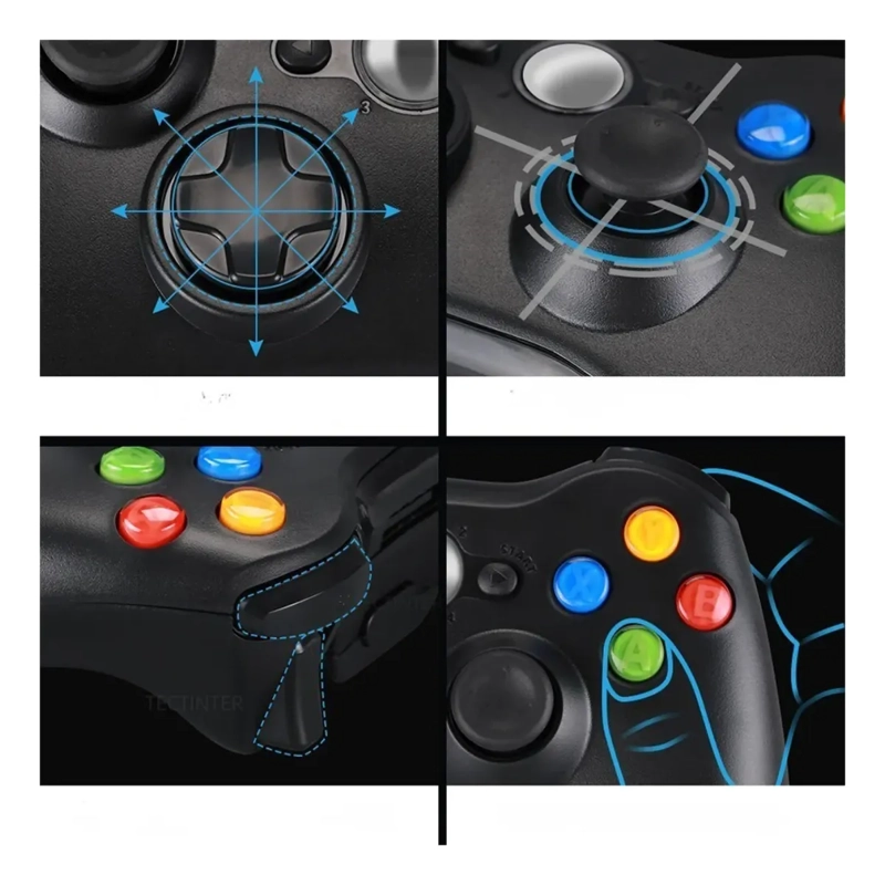 CONTROL INALAMBRICO COMPATIBLE CON XBOX 360 JOYSTICK PC - 5