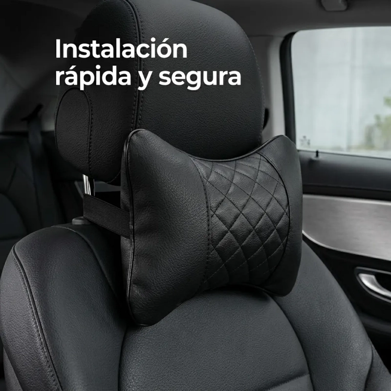 ALMOHADA COJIN APOYA CABEZA CERVICAL CUERO SINTE TICO AUTO - 2