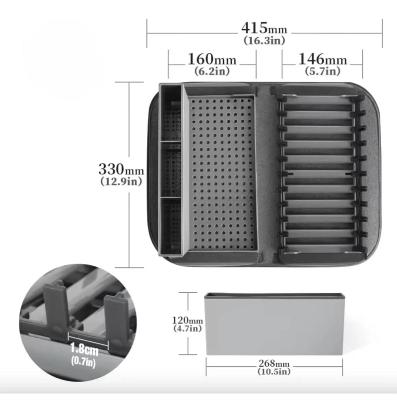 SECAPLATOS ESCURRIDOR DE LOZA EXTENSIBLE CON PORTA CUBIERTOS - 5