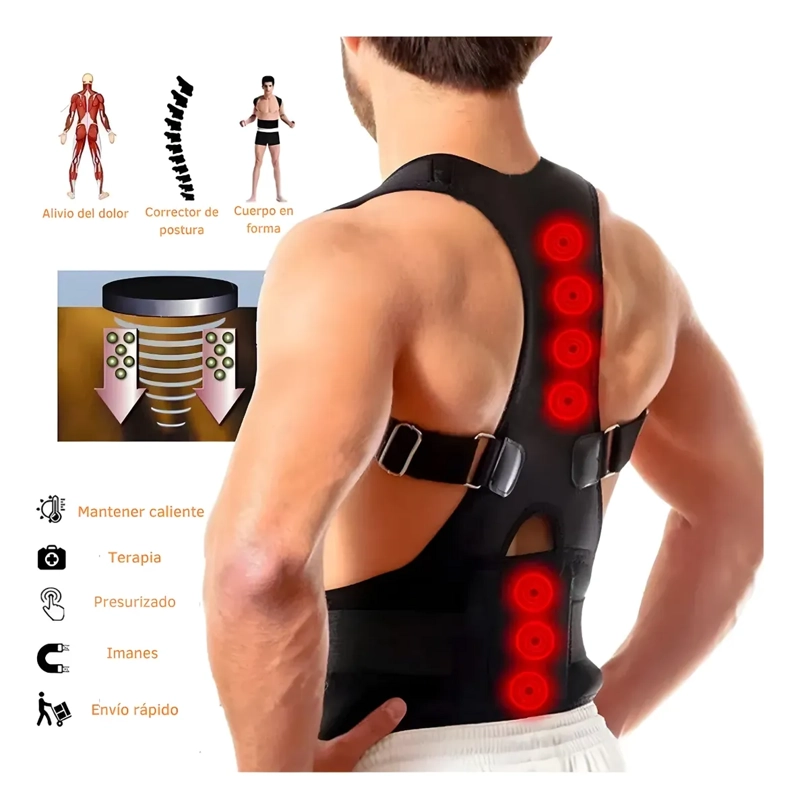 CORRECTOR DE POSTURA ESPALDA AJUSTABLE SOPORTE LUMBAR UNISEX - 2