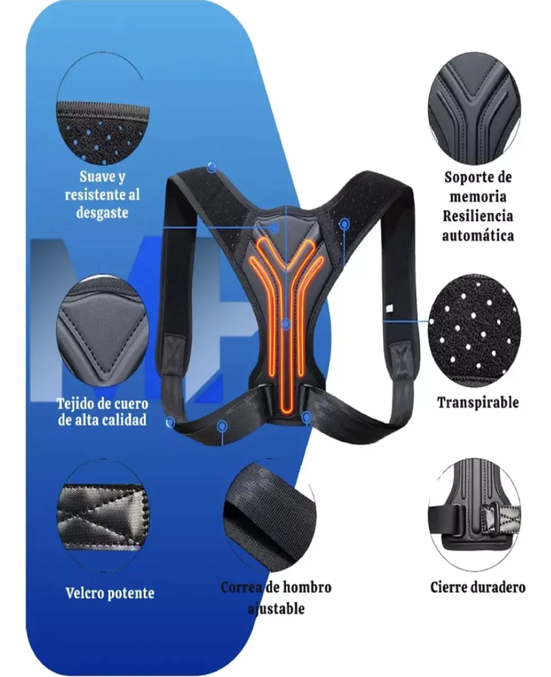 CORRECTOR POSTURA ESPALDA AJUSTABLE SOPORTE ESPALDA UNISEX - 2