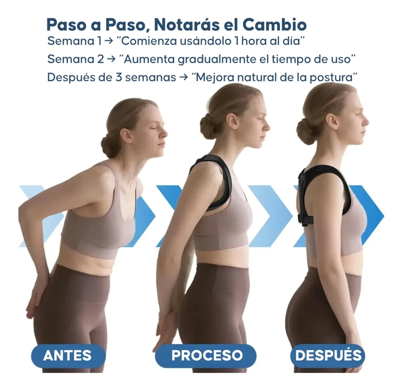 CORRECTOR POSTURA ESPALDA AJUSTABLE SOPORTE ESPALDA UNISEX - 4
