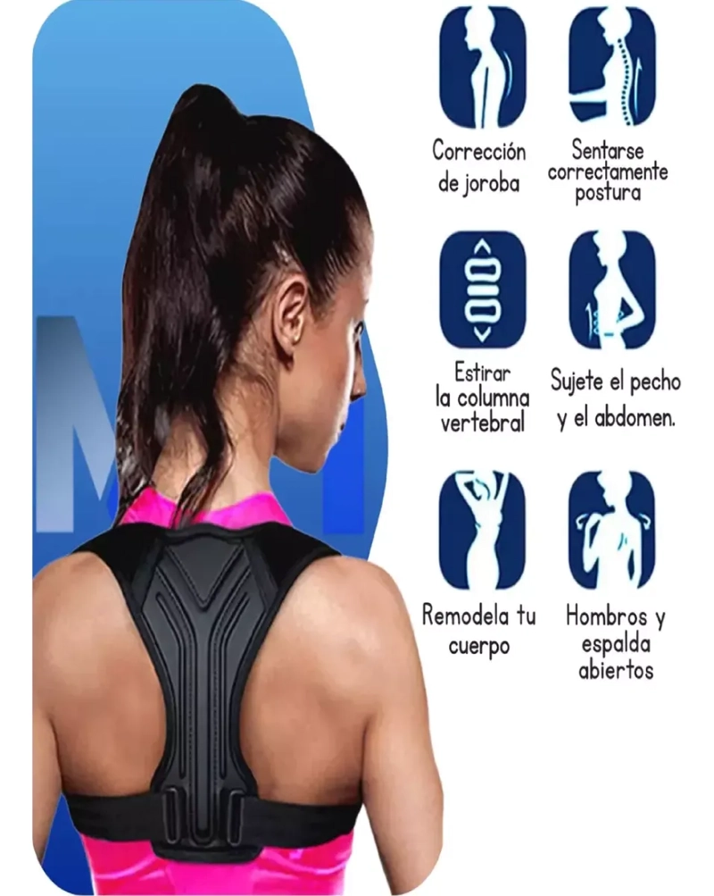 CORRECTOR POSTURA ESPALDA AJUSTABLE SOPORTE ESPALDA UNISEX - 6