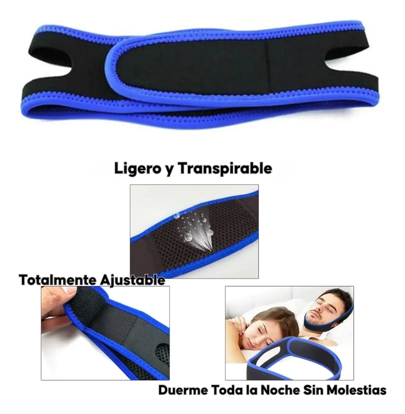 BANDA MENTONERA ANTI RONQUIDOS AJUSTABLE MEJORA SUEÑO UNISEX - 5