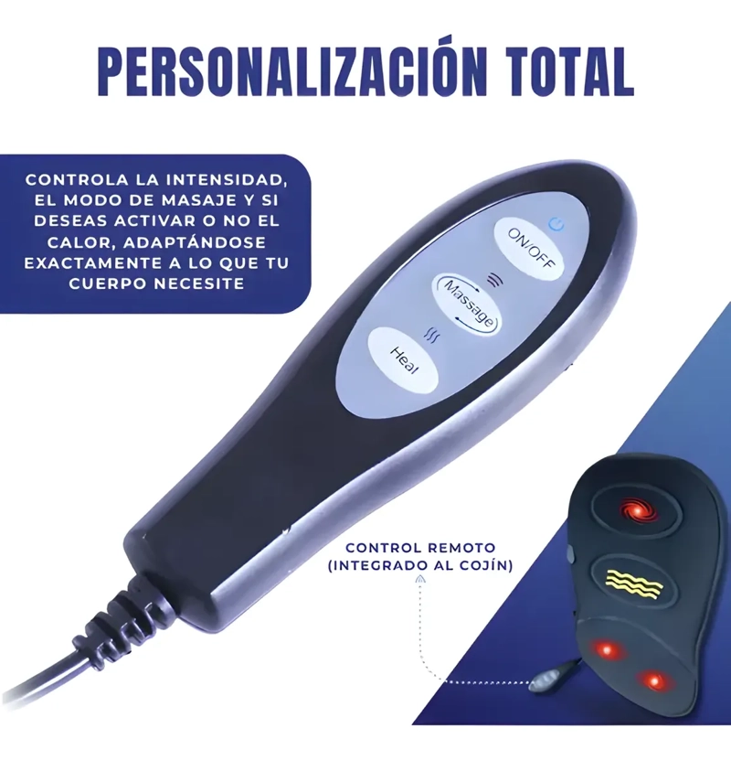 COJIN MASAJEADOR ELE CTRICO CON CALOR PARA AUTO OFICINA CASA - 2