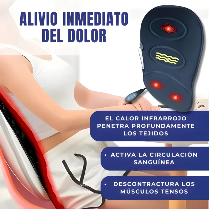 COJIN MASAJEADOR ELE CTRICO CON CALOR PARA AUTO OFICINA CASA - 4