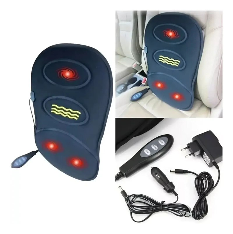 COJIN MASAJEADOR ELE CTRICO CON CALOR PARA AUTO OFICINA CASA - 6