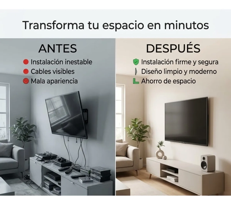 SOPORTE TV FIJO PARED LED LCD 15 A 42 PULGADAS - 4
