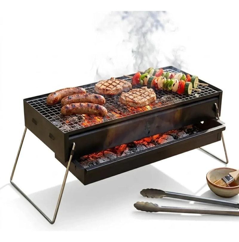 PARRILLA A CARBON PORTATIL PLEGABLE PARA CAMPING TERRAZA IR - 1