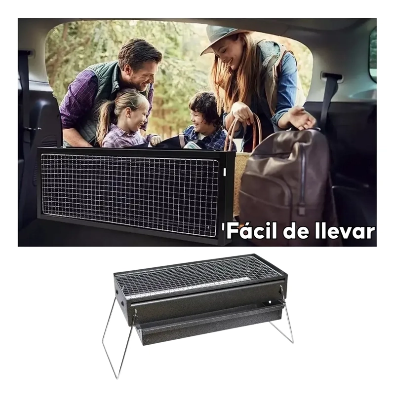 PARRILLA A CARBON PORTATIL PLEGABLE PARA CAMPING TERRAZA IR - 3