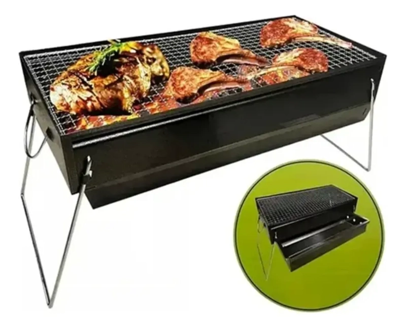 PARRILLA A CARBON PORTATIL PLEGABLE PARA CAMPING TERRAZA IR - 5