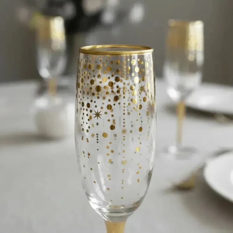 PACK 4 COPAS CHAMPAGNE ESPUMANTE DORADA REGALO BODA FIESTA - 5