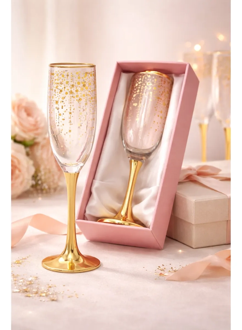 PACK 4 COPAS CHAMPAGNE ESPUMANTE DORADA REGALO BODA FIESTA - 7