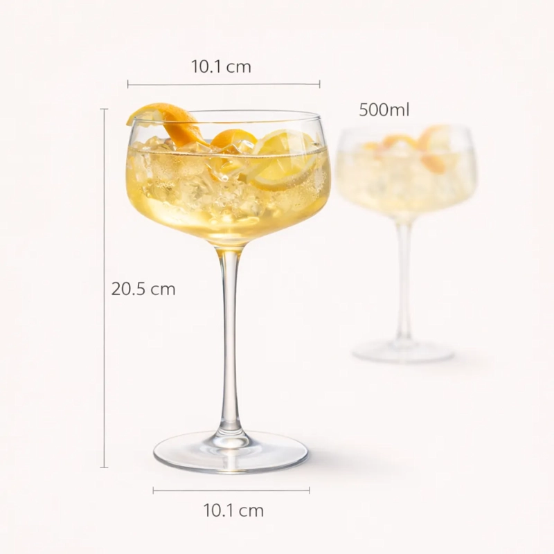 SET 2 COPAS COCTELES GIN TONIC SPRITZER DE CRISTAL - 2