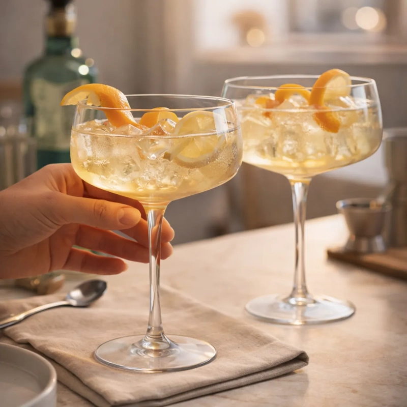 SET 2 COPAS COCTELES GIN TONIC SPRITZER DE CRISTAL - 5