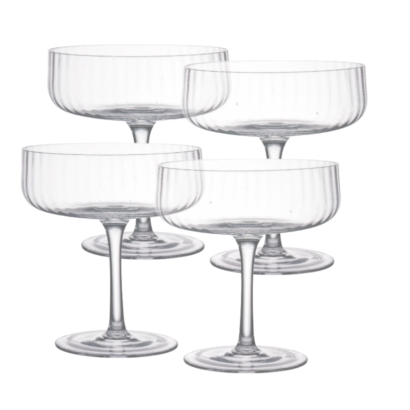 SET 4 COPAS LABRADAS DANNY HOME STRIPE POLAR 220ML - 1
