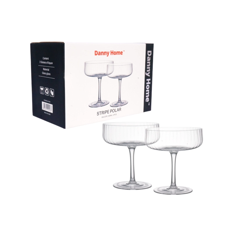 SET 4 COPAS LABRADAS DANNY HOME STRIPE POLAR 220ML - 6
