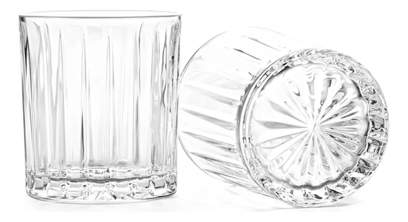 SET 4 VASOS DE WHISKY CRISTAL DISEÑO TALLADO 200ML M144 - 3