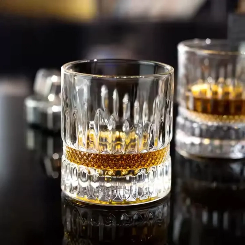 JUEGO 2 VASOS BAJOS CORTOS CRISTAL BAR O TRAGOS 200ML M145 - 4