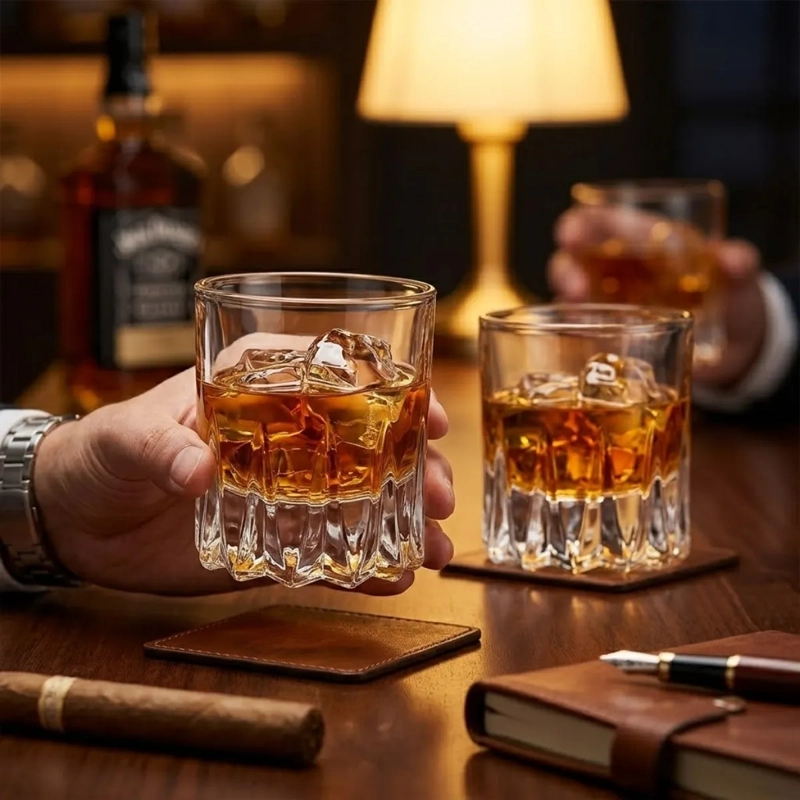 SET 2 VASOS WHISKY ESTILO CLASICO CRYSTAL GLASS 200ML M146 - 5
