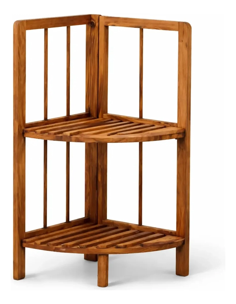 REPISA DE MADERA 2 NIVELES ESQUINERA PLEGABLE MULTIUSO - 1