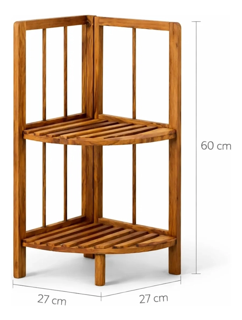 REPISA DE MADERA 2 NIVELES ESQUINERA PLEGABLE MULTIUSO - 3