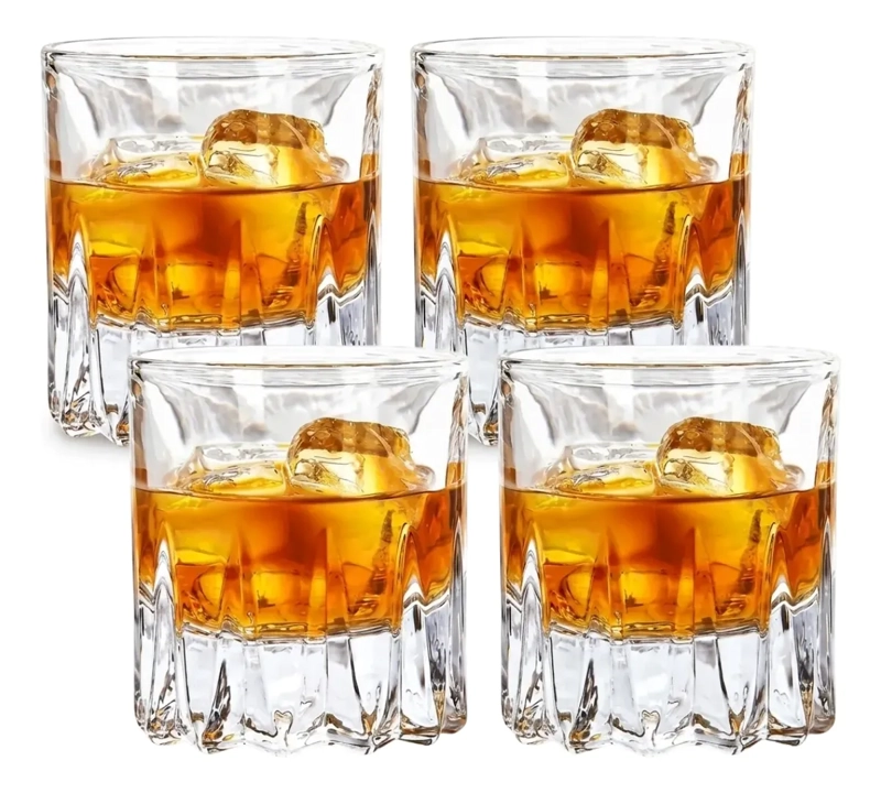 SET 4 VASOS WHISKY ESTILO CLASICO CRYSTAL GLASS 200ML M146 - 1