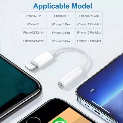 ADAPTADOR AURICULARES PARA IPHONE LIGHTING A 3.5MM COLOR BLANCO - 8