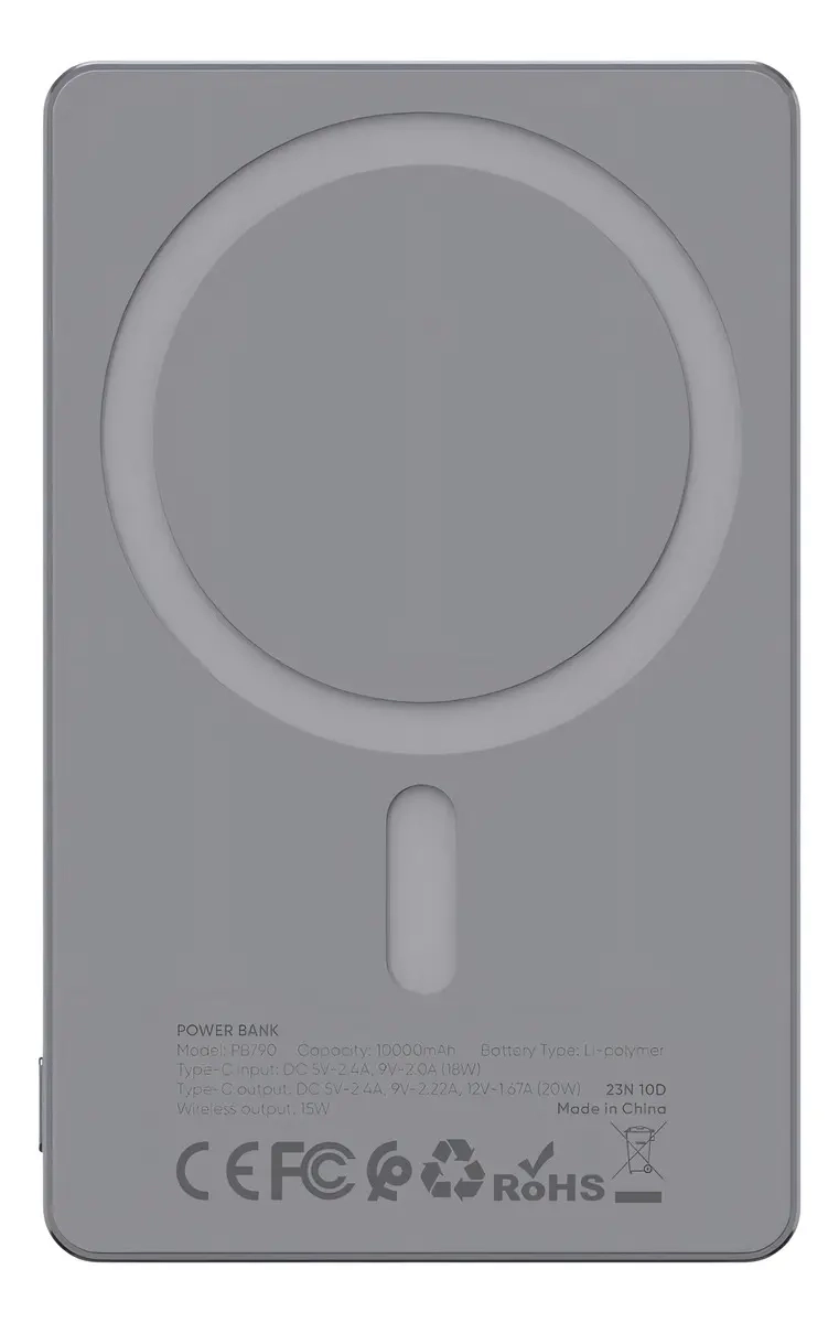 BATERIA EXTERNA VIDVIE PB790 10000MAH MAGSAFE CARGA RAPIDA INALAMBRICA PLATEADO - 2