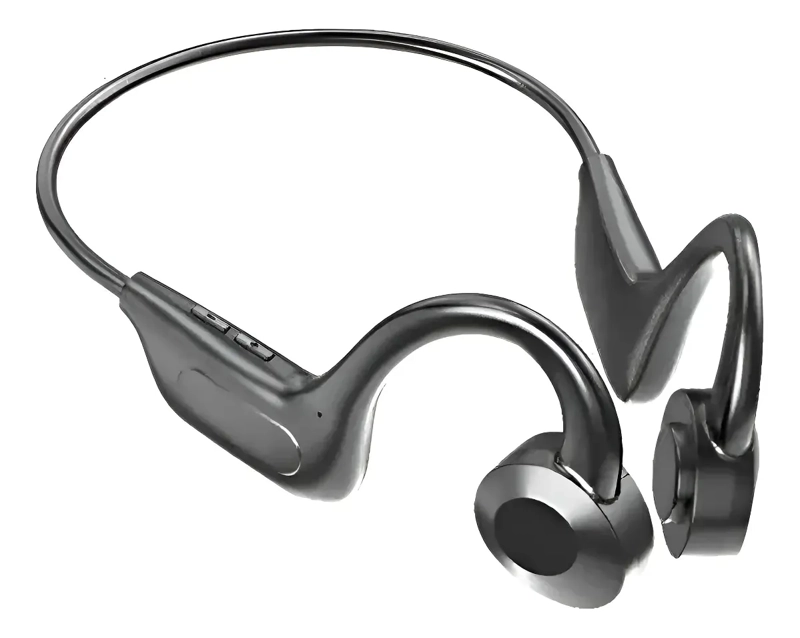 AUDIFONOS INALAMBRICOS AKS DE CONDUCCION OSEA PARA DEPORTES CON MICROFONO NEGRO - 1