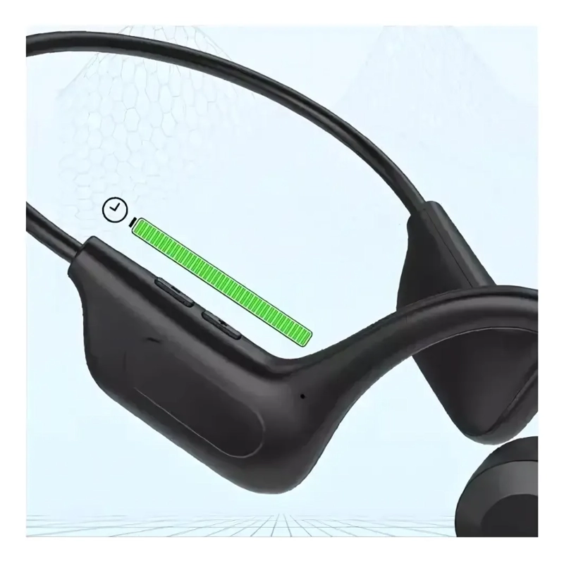 AUDIFONOS INALAMBRICOS AKS DE CONDUCCION OSEA PARA DEPORTES CON MICROFONO NEGRO - 6