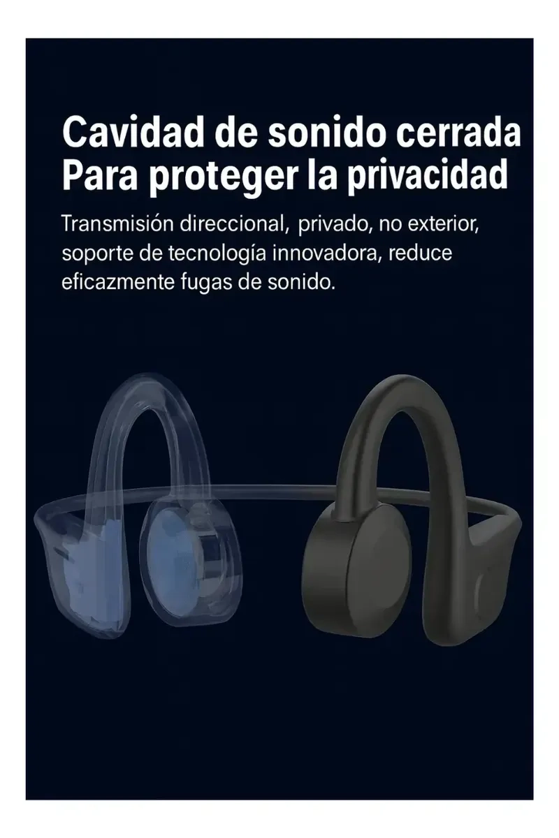 AUDIFONOS INALAMBRICOS AKS DE CONDUCCION OSEA PARA DEPORTES CON MICROFONO NEGRO - 7