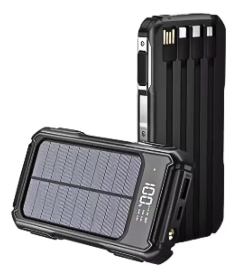 CARGADOR PORTATIL POWERBANK 10000MAH RECARGA SOLAR 4 CABLES - 1