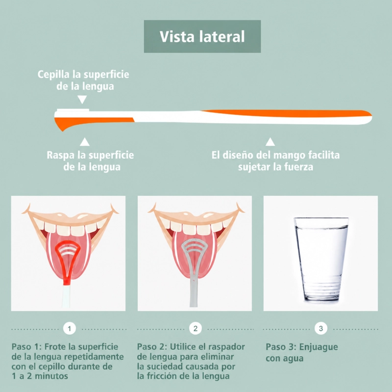 LIMPIADOR RASPADOR DE LENGUA HIGIENE BUCAL ALIENTO FRESCO - 4