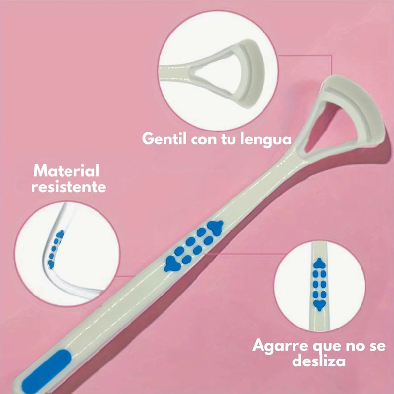LIMPIADOR RASPADOR DE LENGUA HIGIENE BUCAL ALIENTO FRESCO - 5
