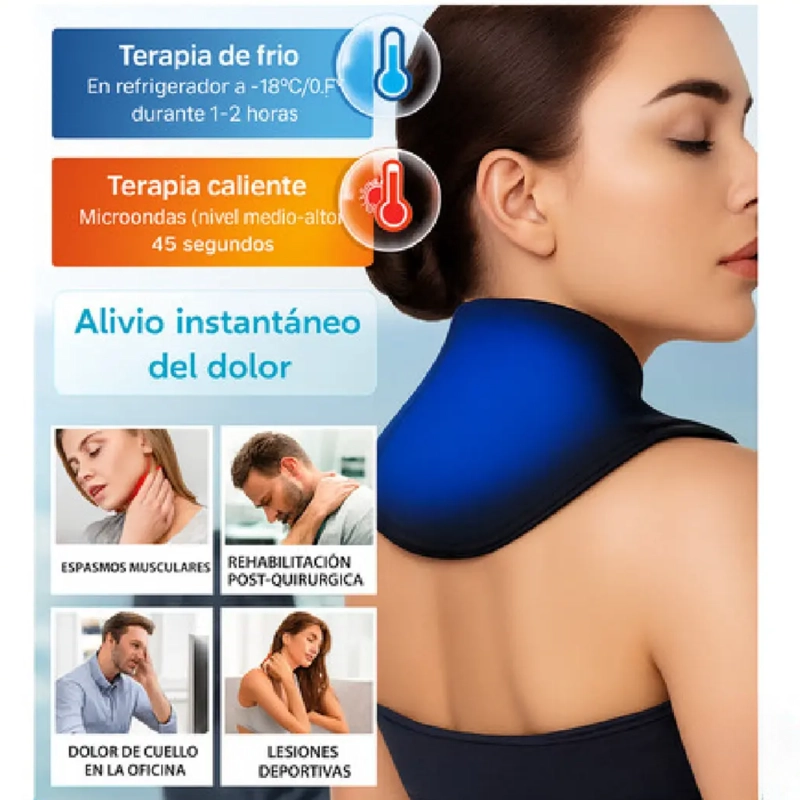 COMPRESA GEL CUELLO CERVICAL ALIVIO DOLOR FRIO CALOR - 2